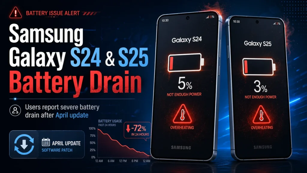 Samsung Galaxy S24 and S25 battery drain after April 2026 update