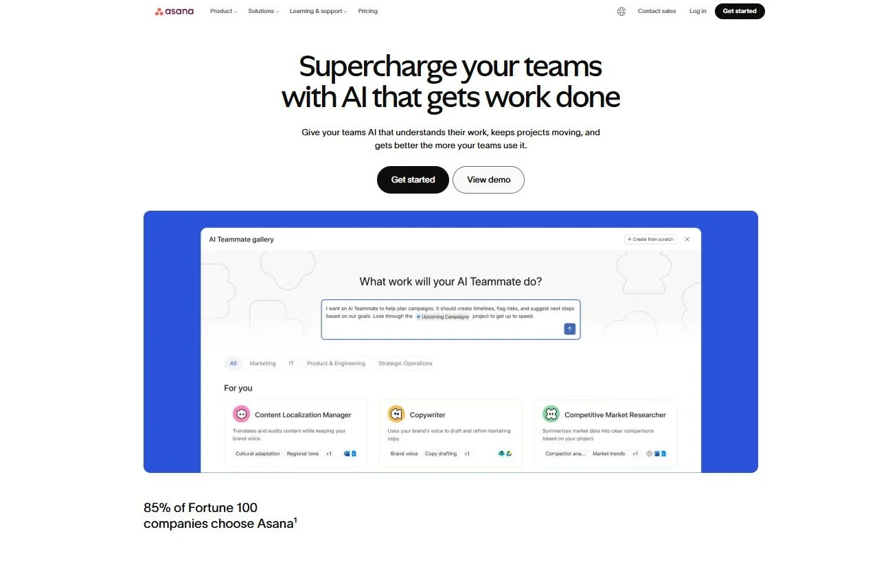 asana project management software